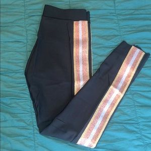 Ultracor Metallic Side Stripe Legging Size L NWOT